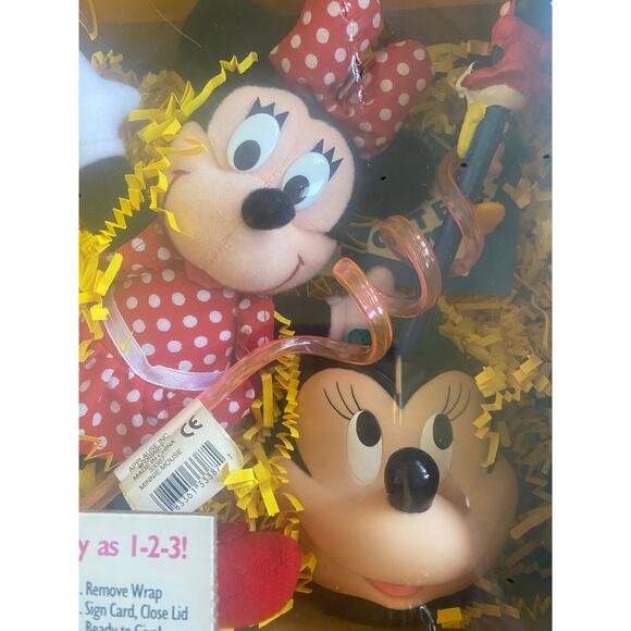 Vintage Mickey Unlimited Minnie Mouse Plush Mickey Mug pencil & Straw - Picture 2 of 7